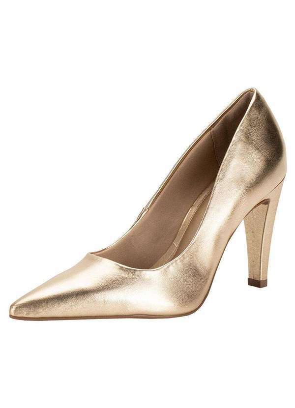 Via Marte - Scarpin Feminino Salto Fino Via Marte 044002 - Ouro