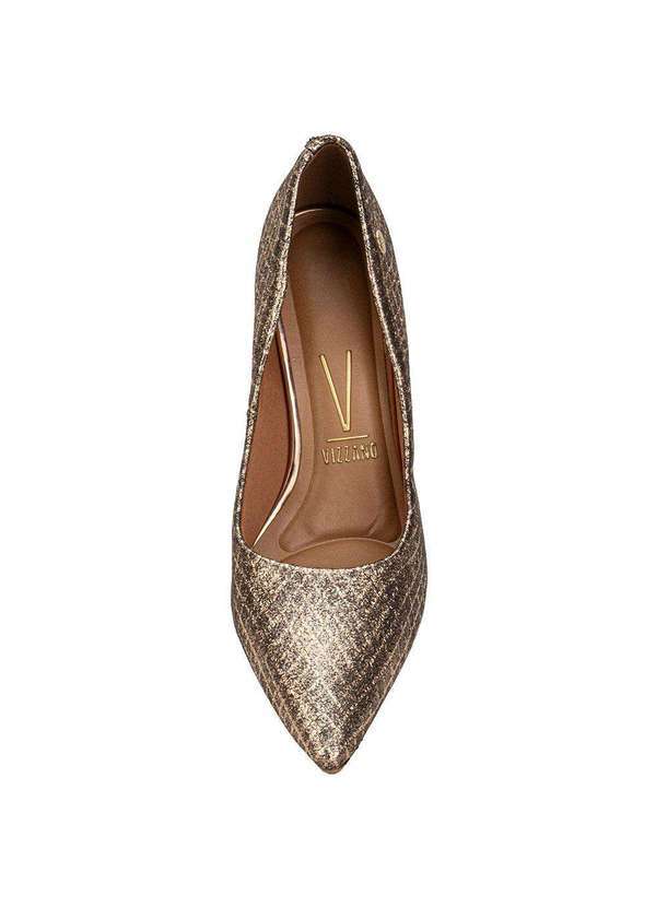 Vizzano - Scarpin Feminino Salto Fino Vizzano 11841501 - Ouro/Rosado 5