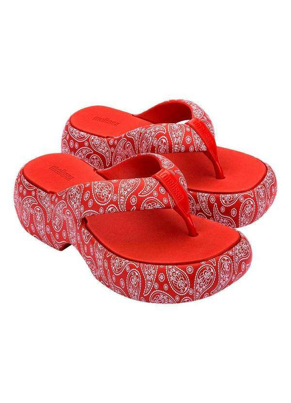 Melissa - Melissa Free Fuzzy Printed Platform 35995 - Vermelho