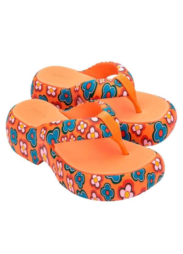 Melissa - Melissa Free Fuzzy Printed Platform 35995 Laranja 1
