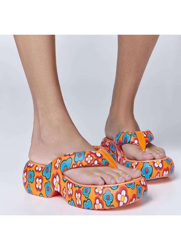 Melissa - Melissa Free Fuzzy Printed Platform 35995 Laranja 2