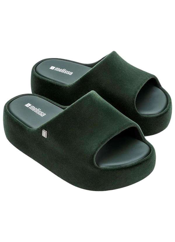 Melissa - Melissa Free Platform Slide Velvet 37846 - Oliva