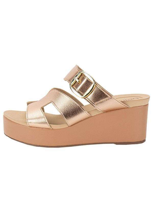 Beira Rio - Tamanco Feminino Anabela Beira Rio 8407136 - Bronze 2