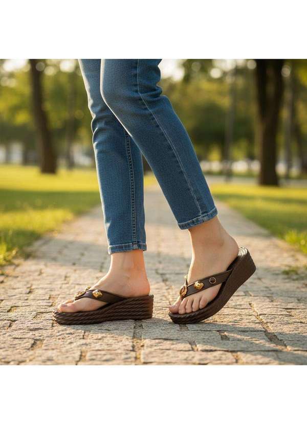 Beira Rio - Tamanco Feminino Anabela Beira Rio 8561104 Chocolate 2