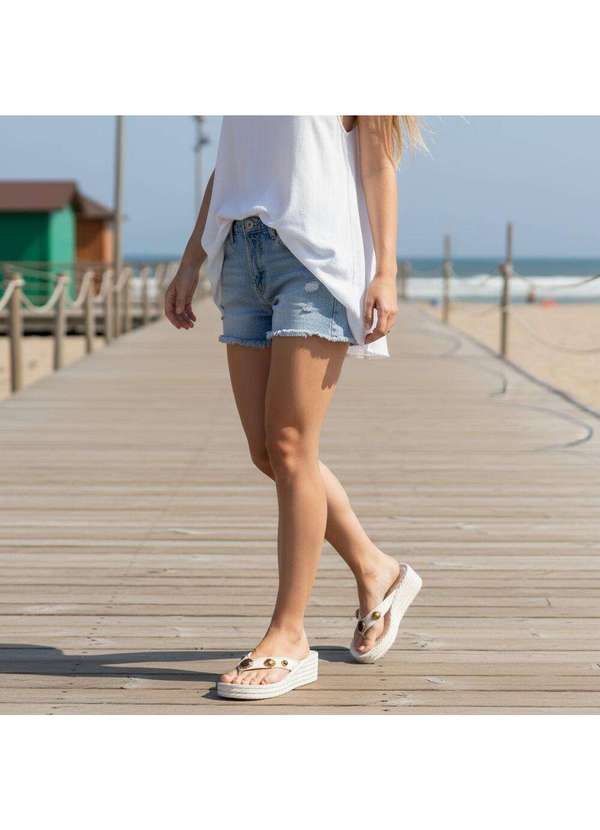 Beira Rio - Tamanco Feminino Anabela Beira Rio 8561104 Branco/Off 2