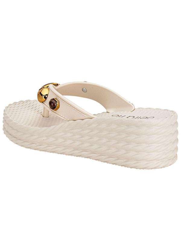 Beira Rio - Tamanco Feminino Anabela Beira Rio 8561104 Branco/Off 3