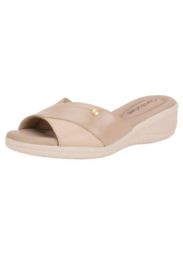 Comfortflex - Tamanco Feminino Anabela Comfortflex 2588402 Bege
