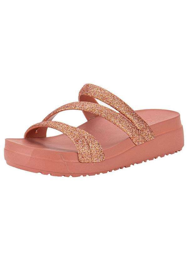 Zaxy - Tamanco Feminino Anabela Glitter Up Zaxy 19068 - Salmão