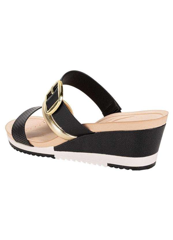 Modare - Tamanco Feminino Anabela Modare 7123152 - Preto/Dourado 3