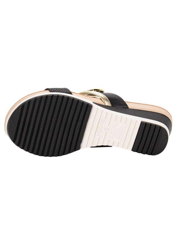 Modare - Tamanco Feminino Anabela Modare 7123152 - Preto/Dourado 4