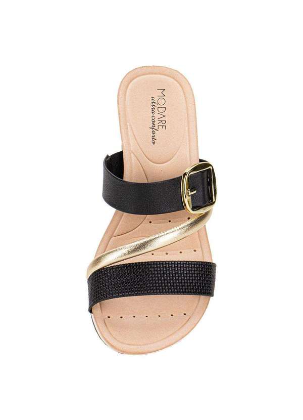 Modare - Tamanco Feminino Anabela Modare 7123152 - Preto/Dourado 5
