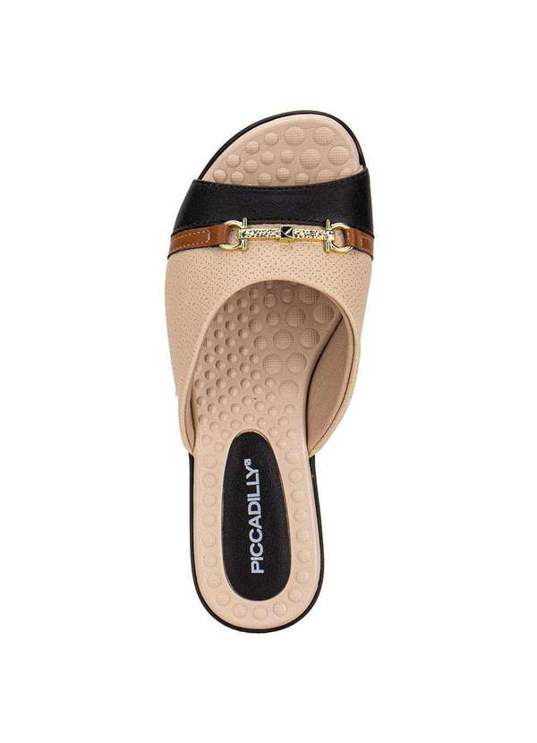 Piccadilly - Tamanco Feminino Anabela Piccadilly 500404 Preto/Bege 5