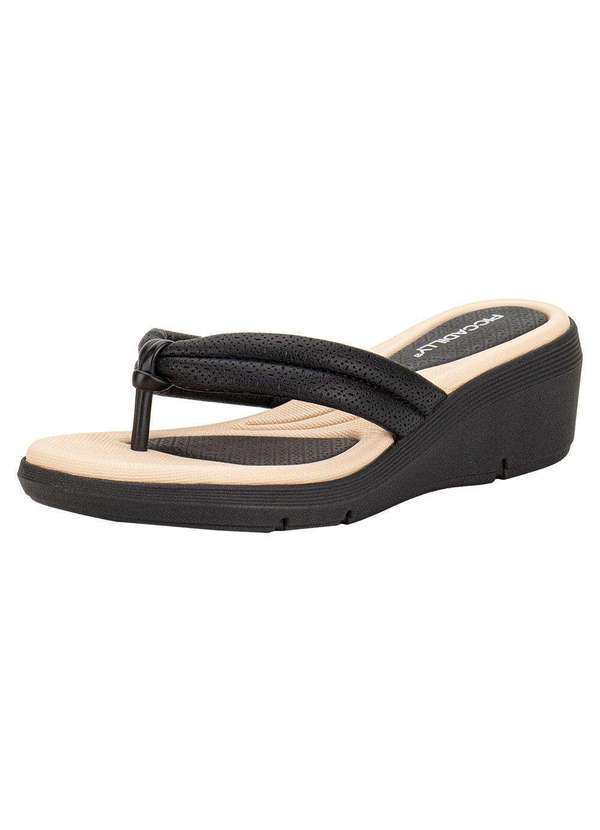 Piccadilly - Tamanco Feminino Anabela Piccadilly 540356 - Preto/Bege