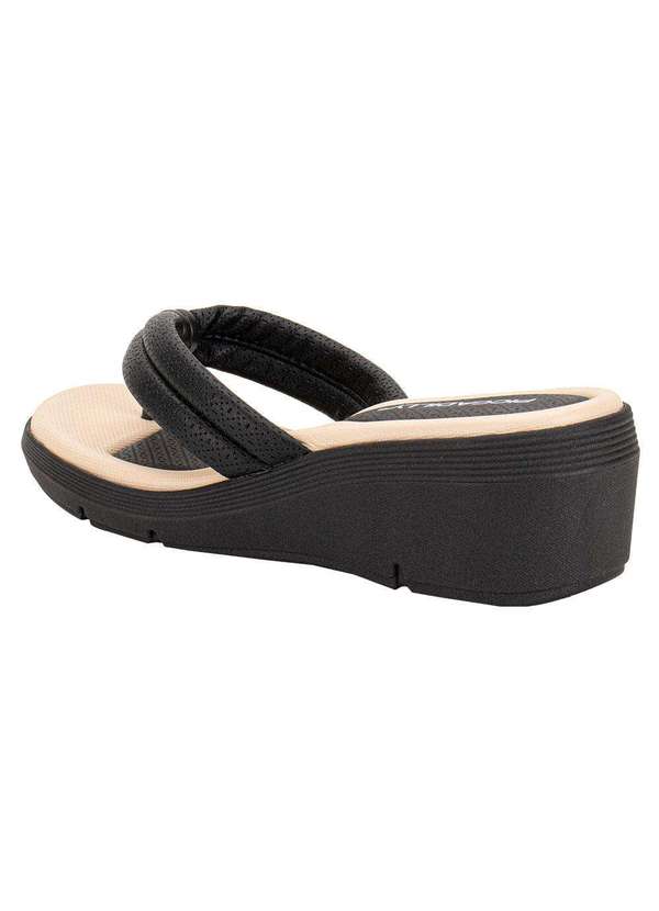 Piccadilly - Tamanco Feminino Anabela Piccadilly 540356 - Preto/Bege 3