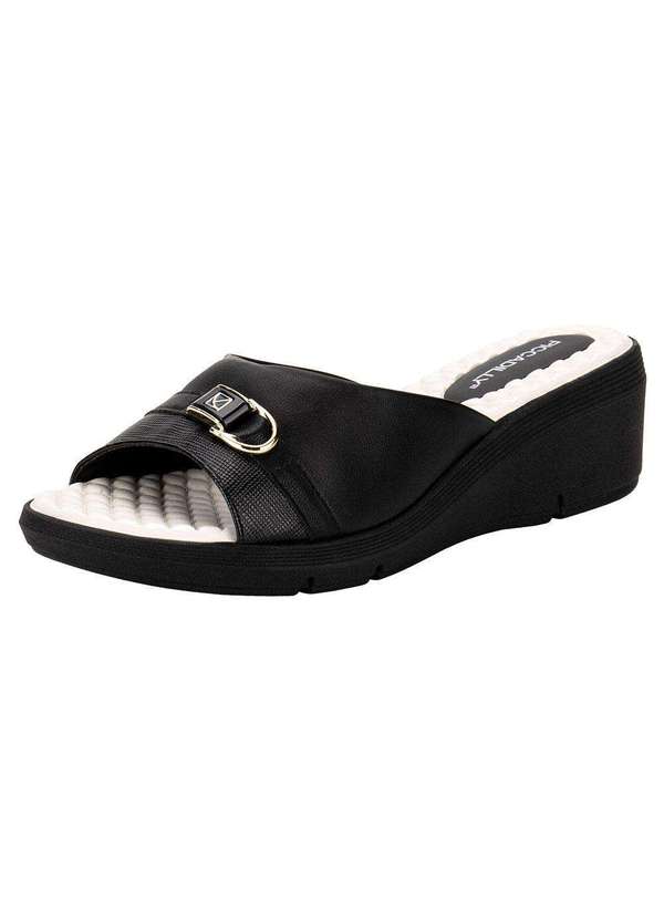 Piccadilly - Tamanco Feminino Anabela Piccadilly 540359 - Preto/Branco 1