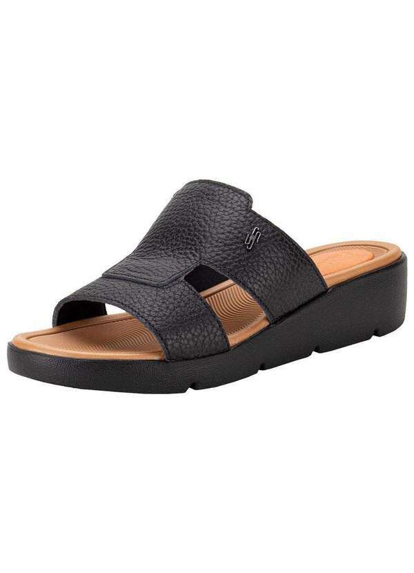 Usaflex - Tamanco Feminino Anabela Usaflex Al4301 - Preto