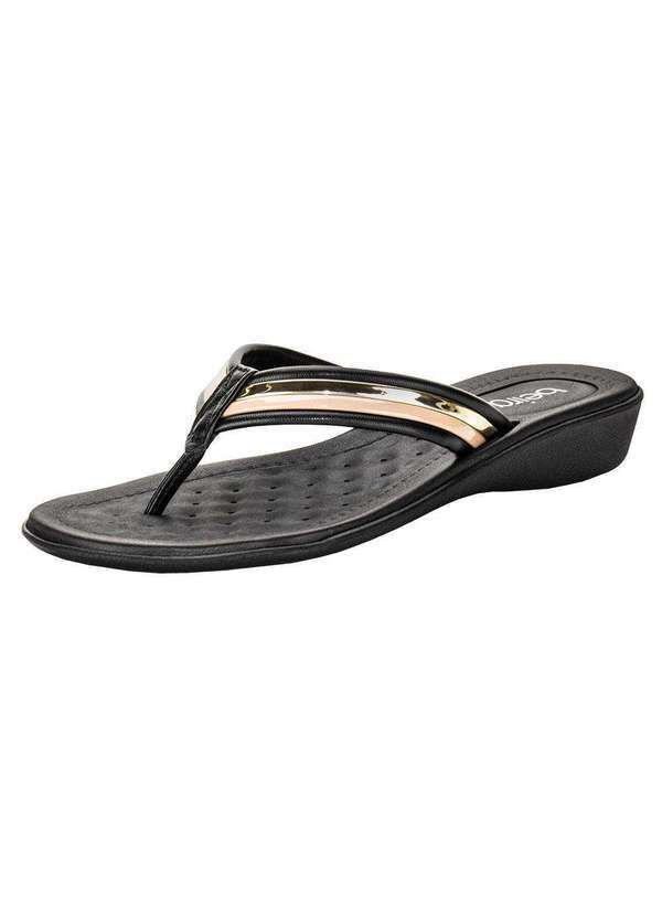 Beira Rio - Tamanco Feminino Flat Beira Rio 8224804 - Preto/Bege
