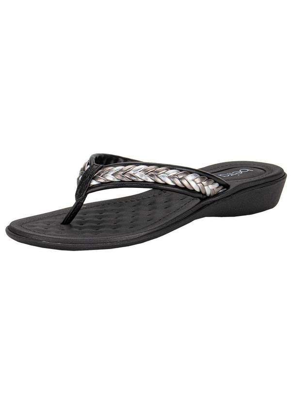 Beira Rio - Tamanco Feminino Flat Beira Rio 8224869 - Preto/Cinza