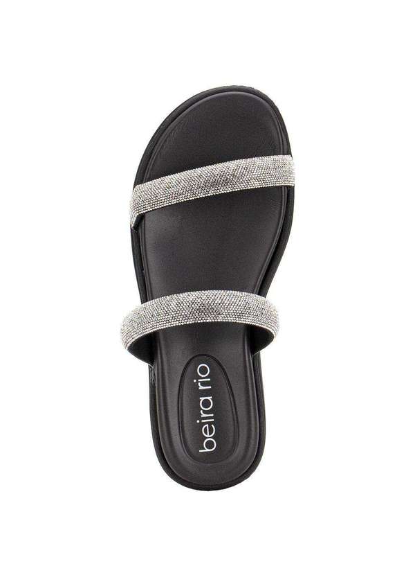 Beira Rio - Tamanco Feminino Flat Beira Rio 8488122 Preto/Prata 5