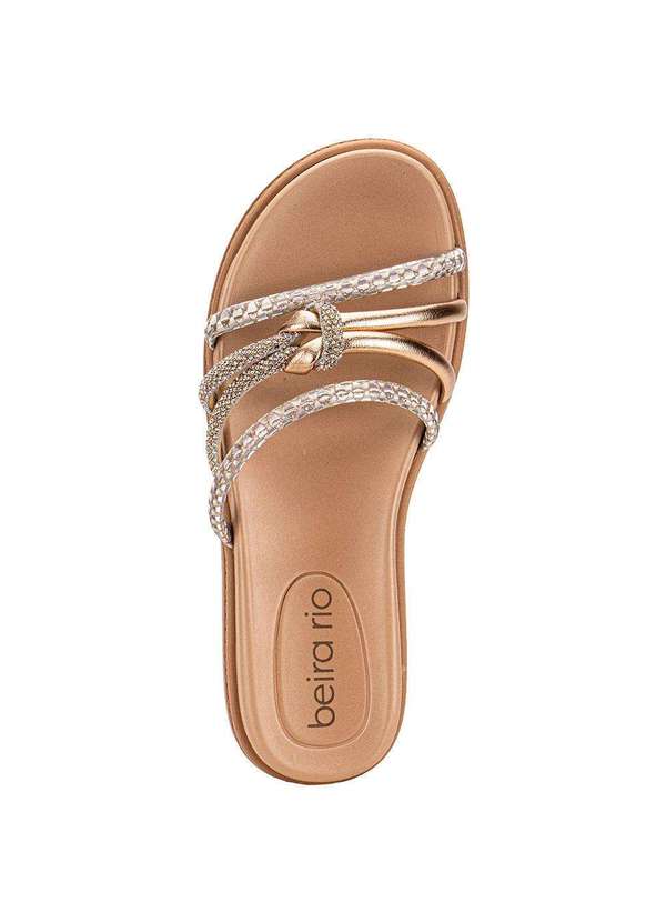 Beira Rio - Tamanco Feminino Flat Beira Rio 8488123 Ouro/Rosado 4