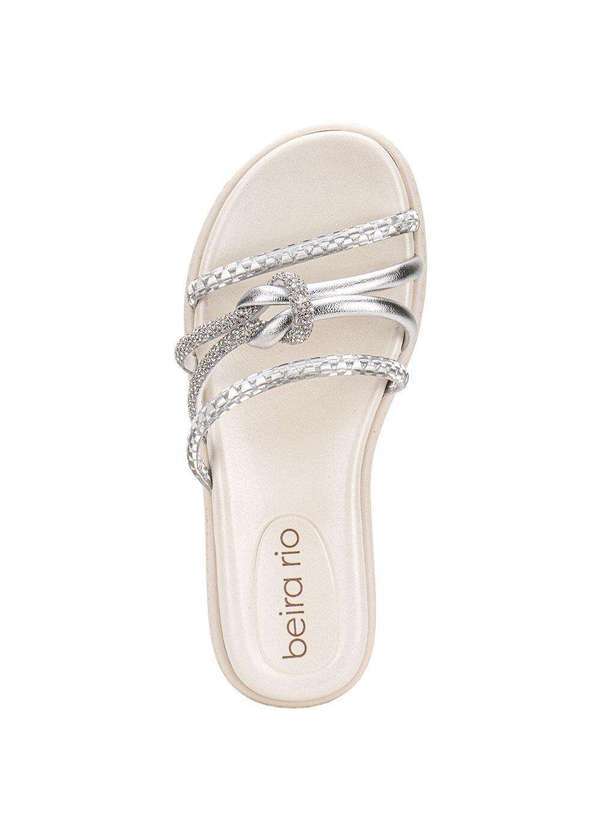 Beira Rio - Tamanco Feminino Flat Beira Rio 8488123 Prata 5