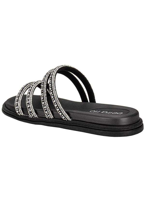 Beira Rio - Tamanco Feminino Flat Beira Rio 8488125 Preto/Prata 3