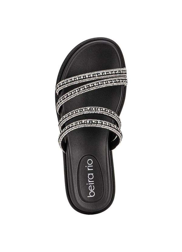 Beira Rio - Tamanco Feminino Flat Beira Rio 8488125 Preto/Prata 5