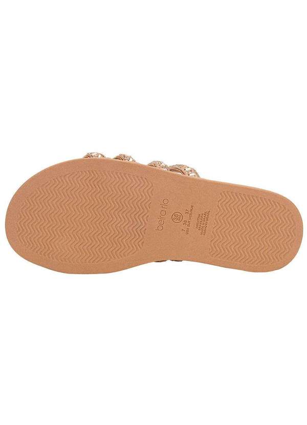 Beira Rio - Tamanco Feminino Flat Beira Rio 8488125 Ouro/Rosado 4
