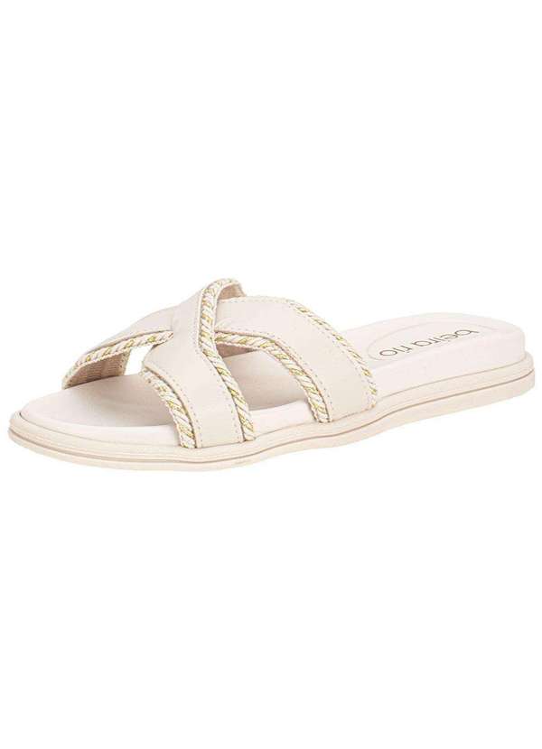 Beira Rio - Tamanco Feminino Flat Beira Rio 8488127 Marfim