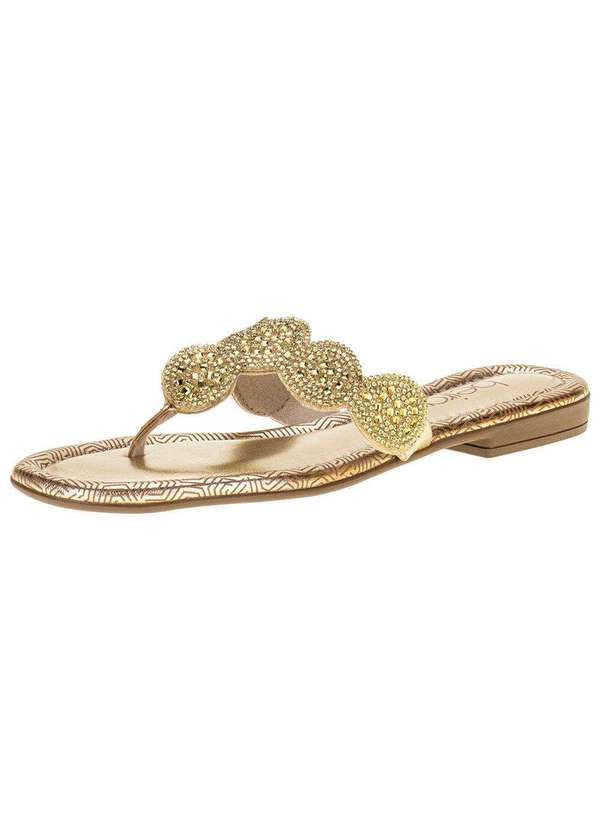 Beira Rio - Tamanco Feminino Flat Beira Rio - 8497102 - Ouro