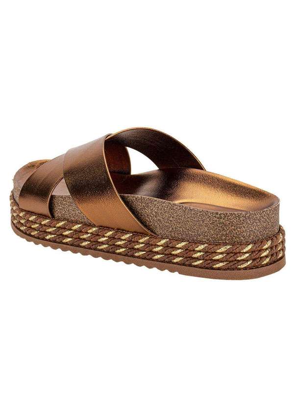 Beira Rio - Tamanco Feminino Flat Beira Rio 8546205 - Bronze 3