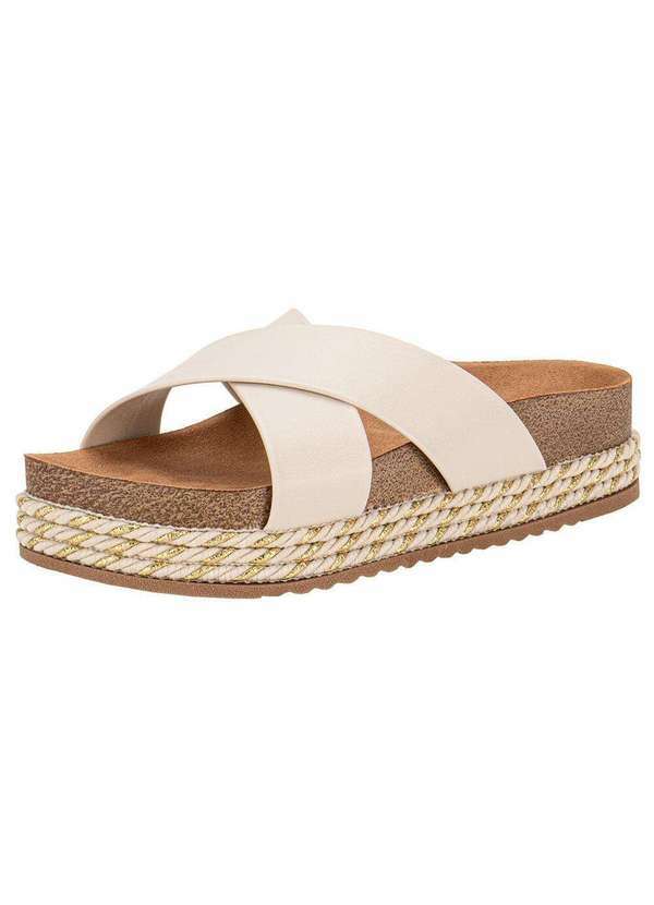 Beira Rio - Tamanco Feminino Flat Beira Rio 8546205 - Marfim