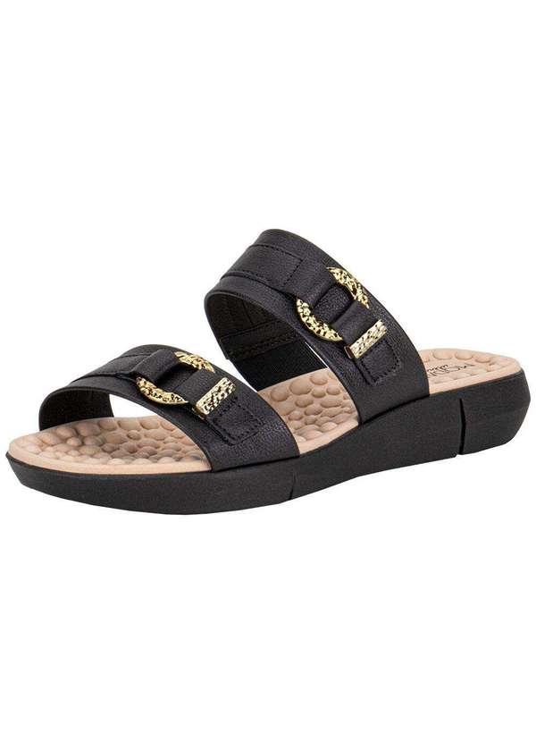 Modare - Tamanco Feminino Flat Modare 7142142 Preto/Bege