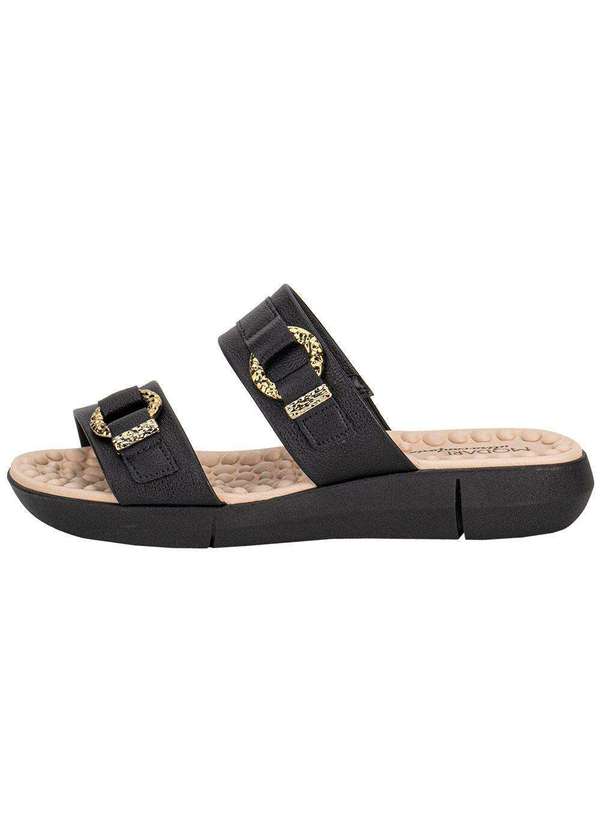 Modare - Tamanco Feminino Flat Modare 7142142 Preto/Bege 2