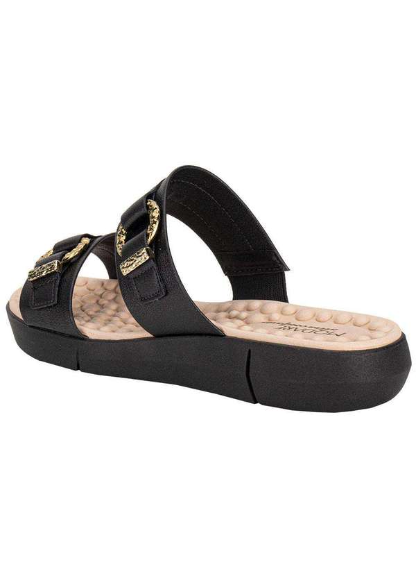 Modare - Tamanco Feminino Flat Modare 7142142 Preto/Bege 3