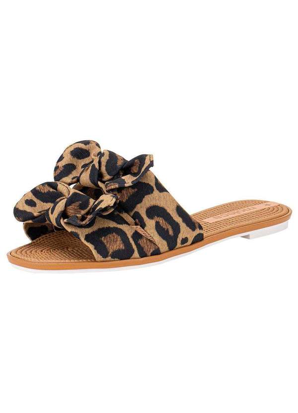 Moleca - Tamanco Feminino Flat Moleca 5297424 - Onça