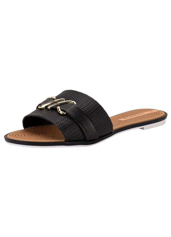 Moleca - Tamanco Feminino Flat Moleca 5297472 - Preto
