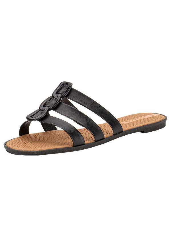 Moleca - Tamanco Feminino Flat Moleca 5297566 - Preto