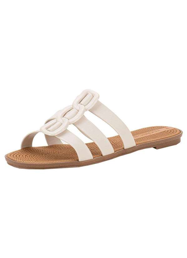 Moleca - Tamanco Feminino Flat Moleca 5297566 - Marfim