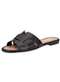 Moleca - Tamanco Feminino Flat Moleca 5435553 - Marfim - variação: - Preto