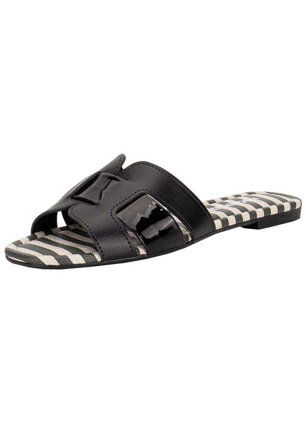Moleca - Tamanco Feminino Flat Moleca 5435653 - Preto