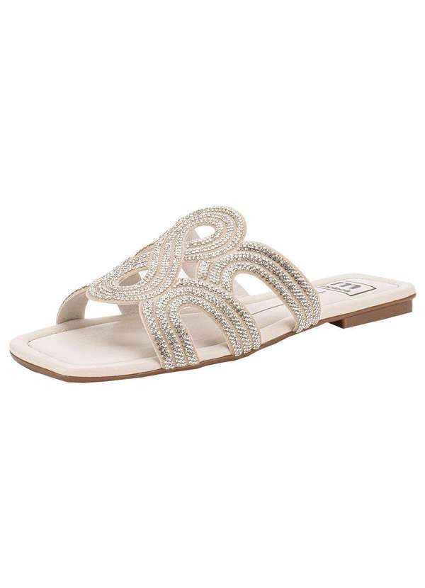 Moleca - Tamanco Feminino Flat Moleca 5462133 - Marfim