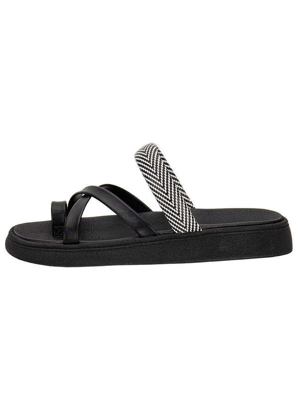 Moleca - Tamanco Feminino Flat Moleca 5469145 - Preto/Branco 2