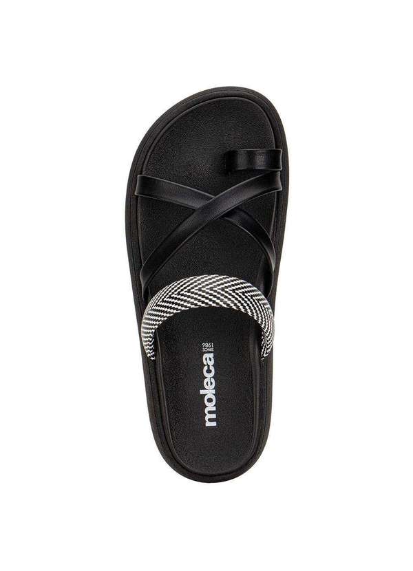 Moleca - Tamanco Feminino Flat Moleca 5469145 - Preto/Branco 5
