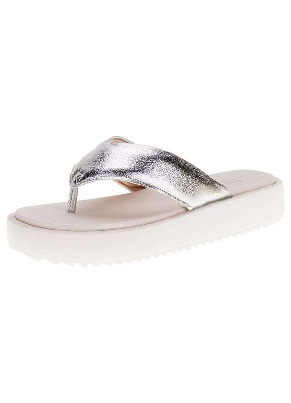 Moleca - Tamanco Feminino Flat Moleca - 5489100 - Branco/Cinza