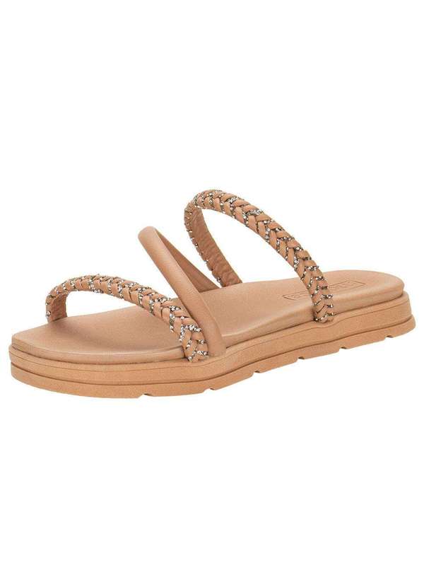 Moleca - Tamanco Feminino Flat Moleca 5490114 - Bege