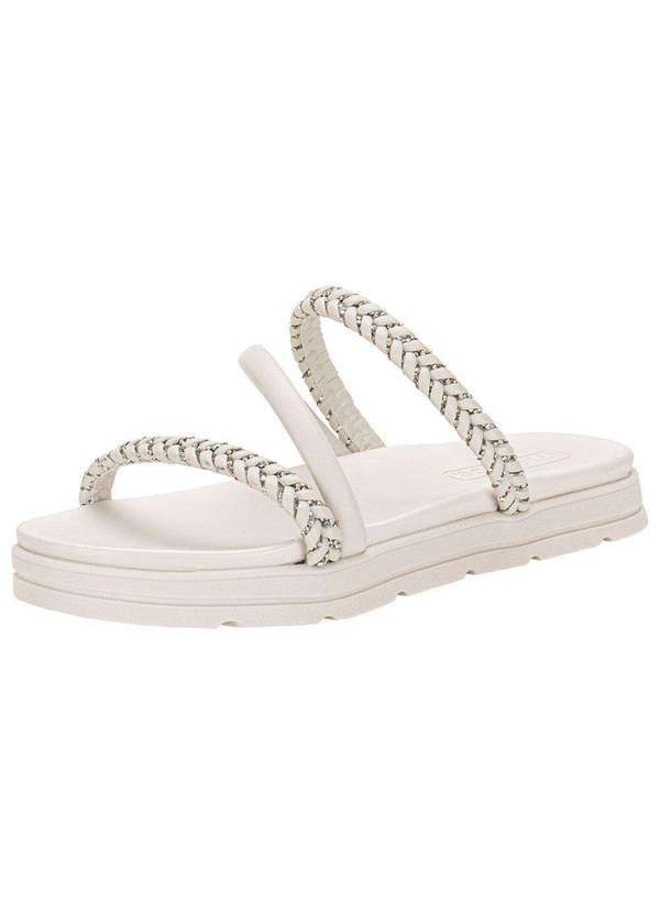 Moleca - Tamanco Feminino Flat Moleca 5490114 - Marfim