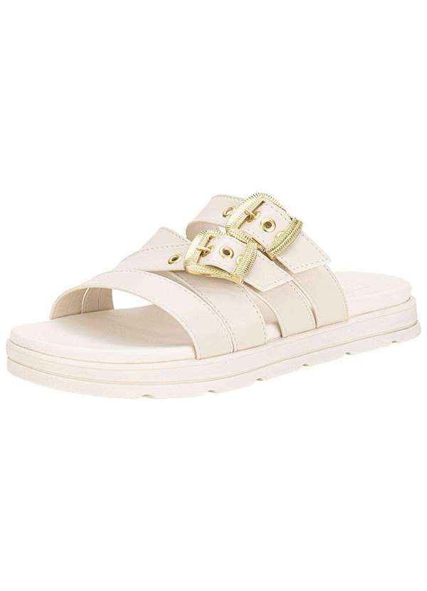 Moleca - Tamanco Feminino Flat Moleca 5490124 - Branco/Off