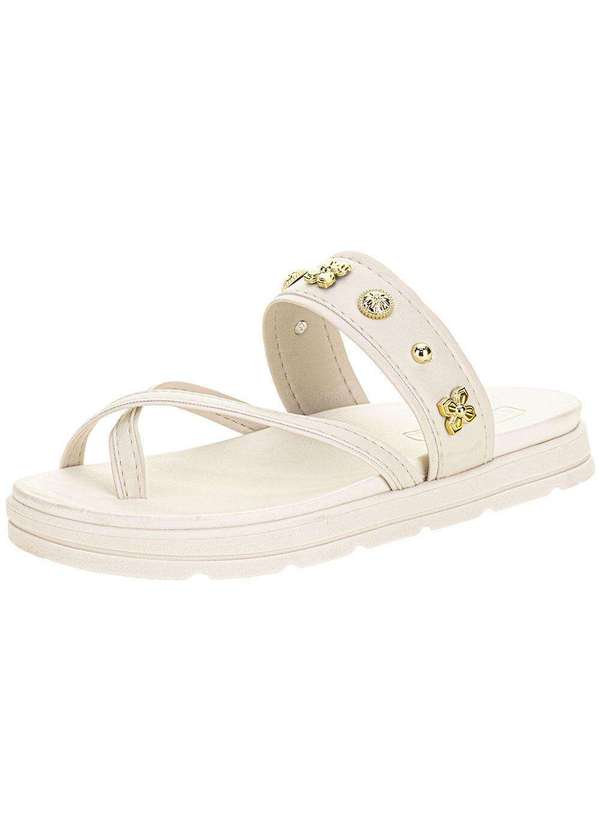 Moleca - Tamanco Feminino Flat Moleca 5490125 Branco/Off