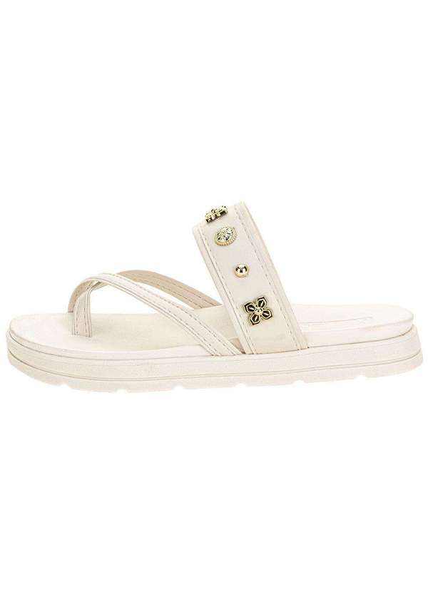 Moleca - Tamanco Feminino Flat Moleca 5490125 Branco/Off 2
